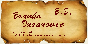 Branko Dušanović vizit kartica